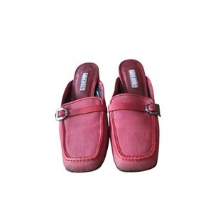 Coach Red Leather Horsebit Driver Loafers Women's Size 7.5 Made in Italy